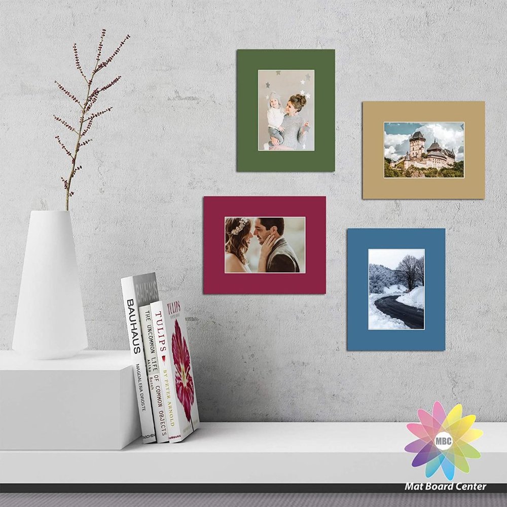 Mat Board Center, Pack of 3, 8x10 Mixed Colors White Core Picture Mats Mattes M